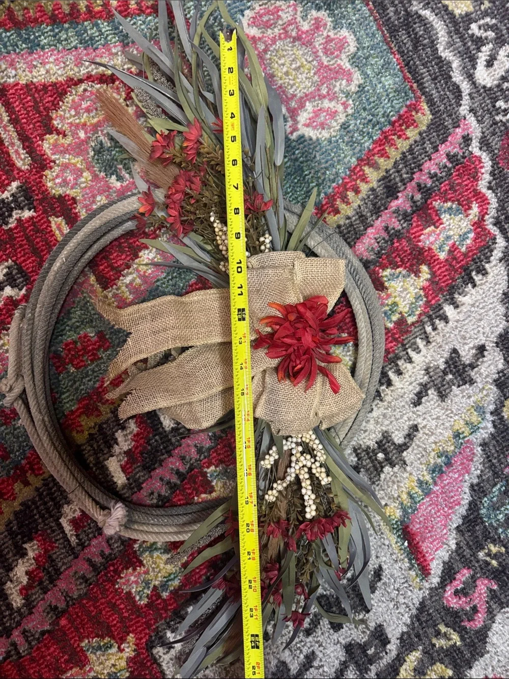 Fall western wreath with rope
